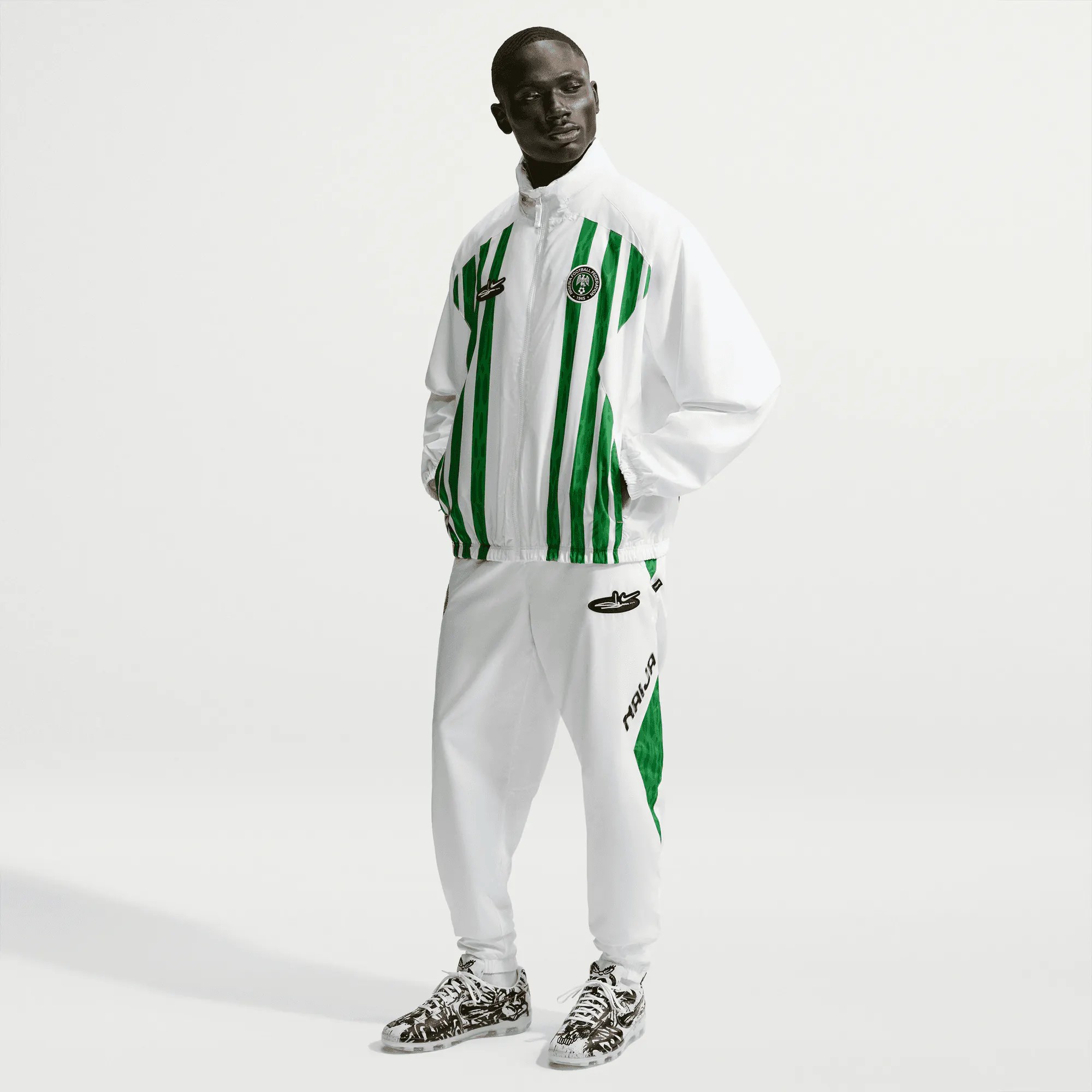 Image of Nike - Slawn Nigeria Lightweight Jacket - (White/Black