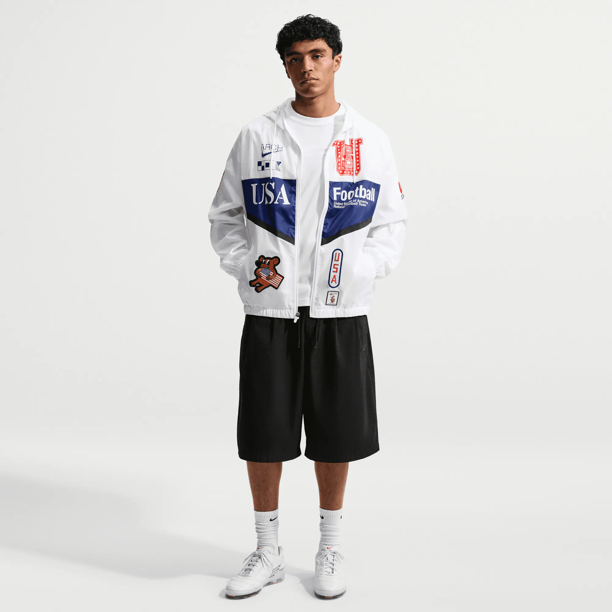 Image of Nike - Virgil Abloh Archive USA Anthem Jacket - (White/Deep Royal Blue)