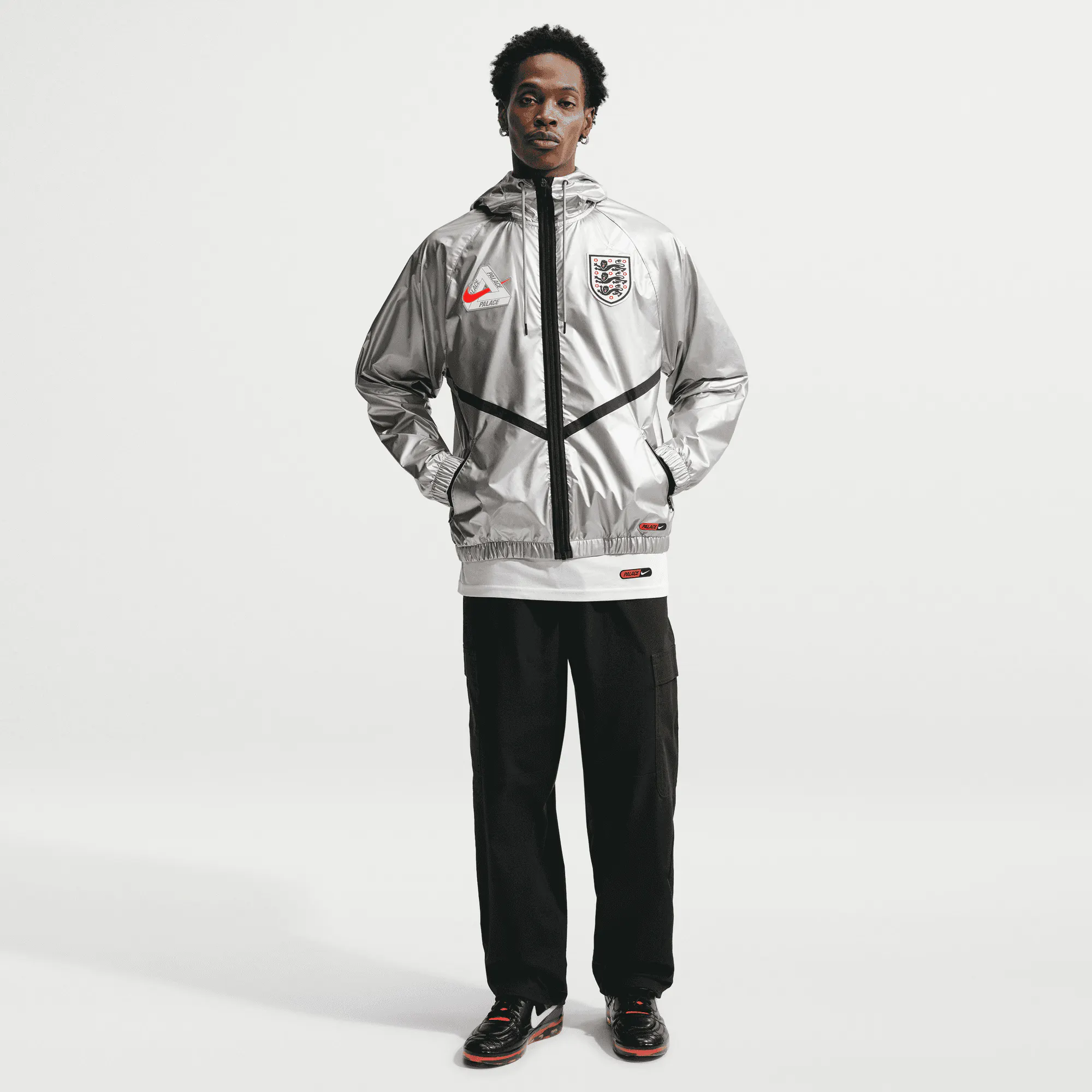 Image of Nike - Palace England Anthem Jacket - (Pewter Grey/Bright Crimson)
