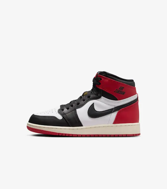 Hero image for Air Jordan Retro High OG Black Toe para niños grandes