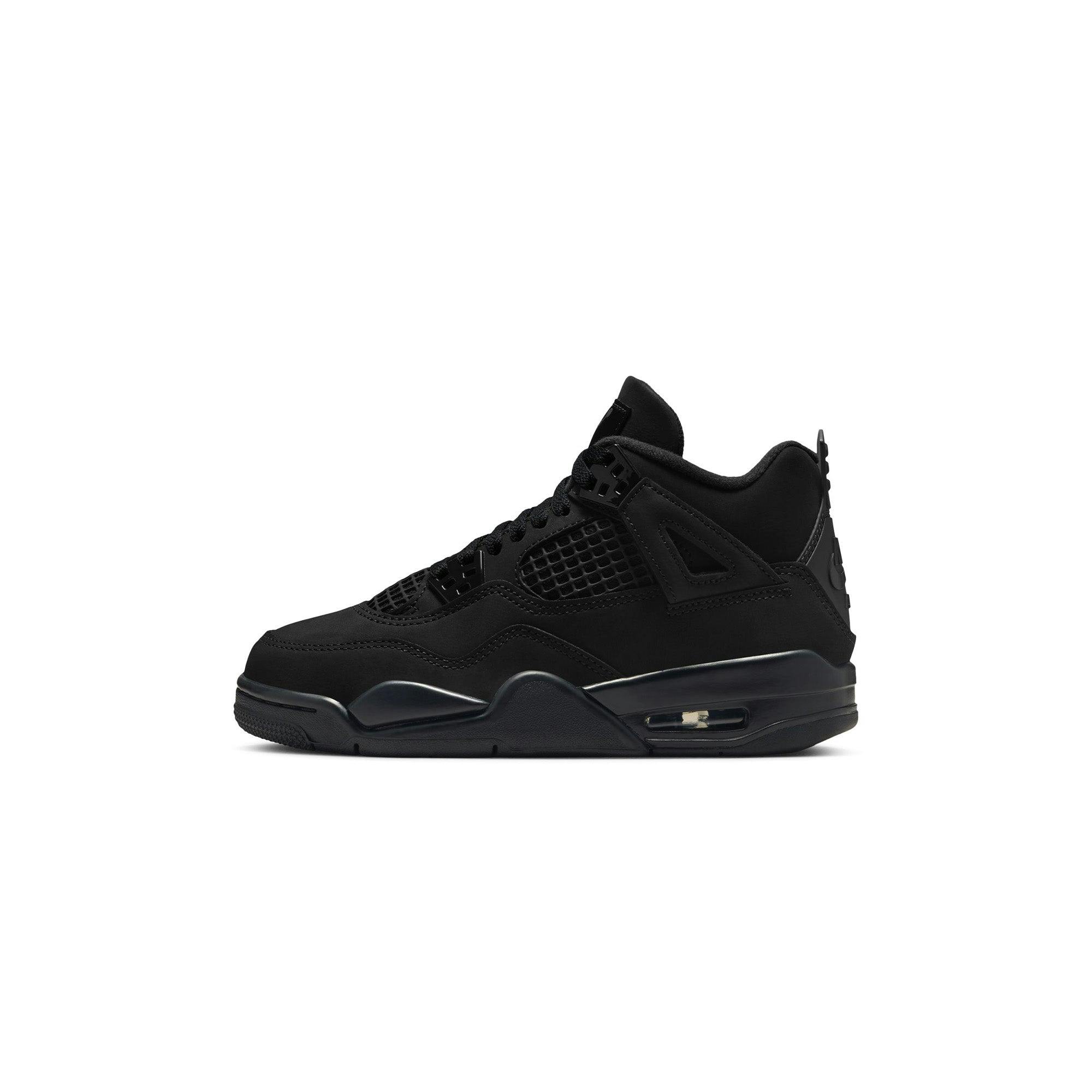 Image of Kids Air Jordan 4 Retro 'Black/Black/Light Graphite'