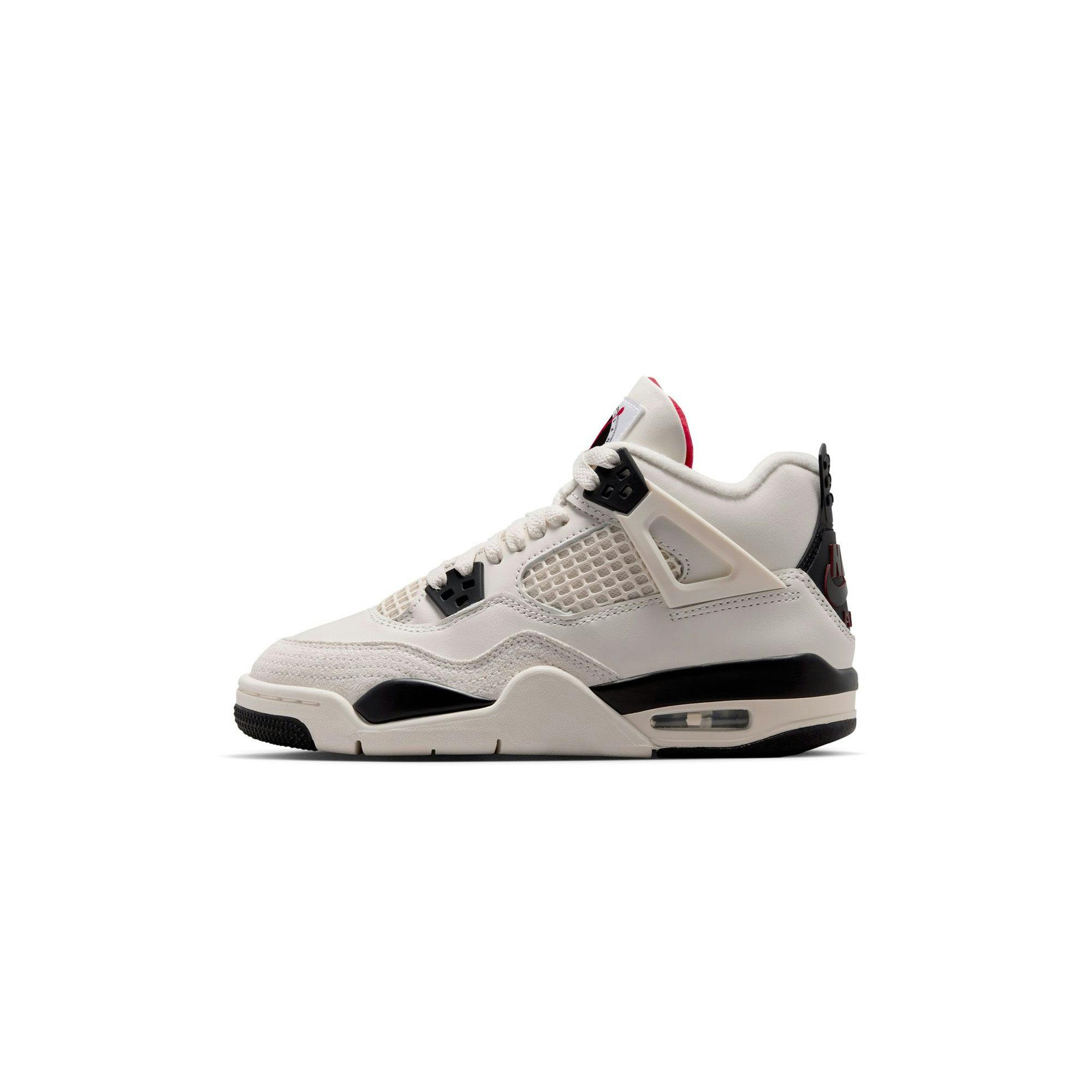 Image of Kids Air Jordan 4 Retro OG FC 'Sail/Black/University Red'