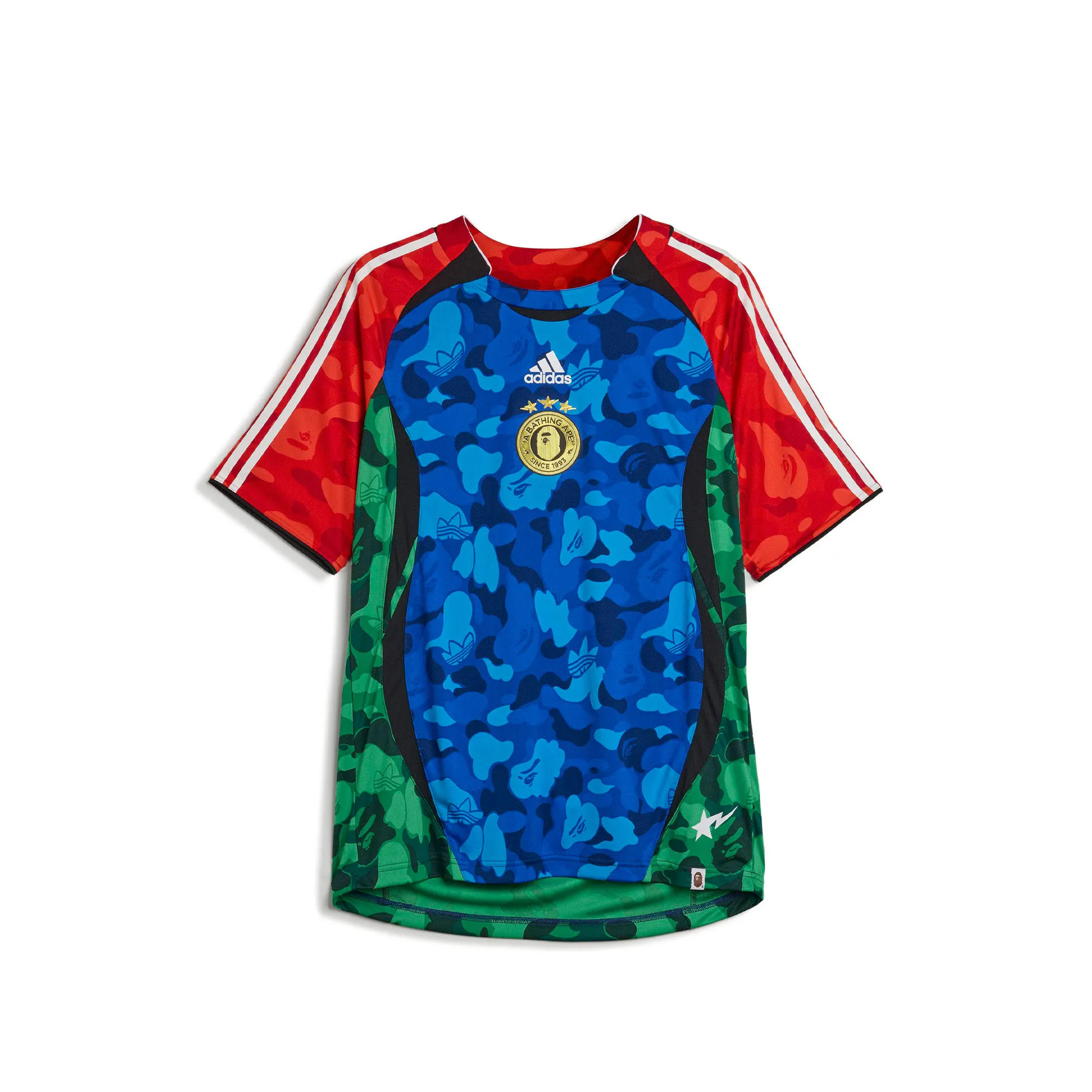 Image of adidas x BAPE Team Geist Jersey 'Blue/Red'