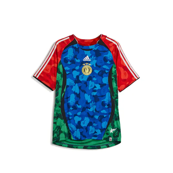 Hero image for adidas x BAPE Team Geist Jersey 'Blue/Red'