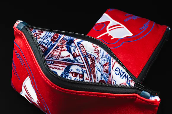 Hero image for Leather USA Dripping Skull Red Valuables Pouch