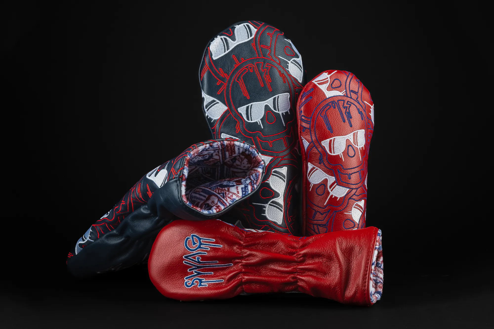 Image of Leather USA Dripping Skull Two-Piece Wood Set