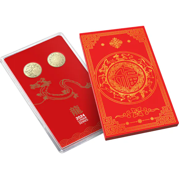 Hero image for 2024 $1 Year Of The Dragon Uncirculated 2 Coin Set