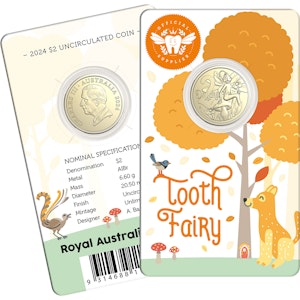 Image of 2024 $2 Tooth Fairy Uncirculated Coin In Card