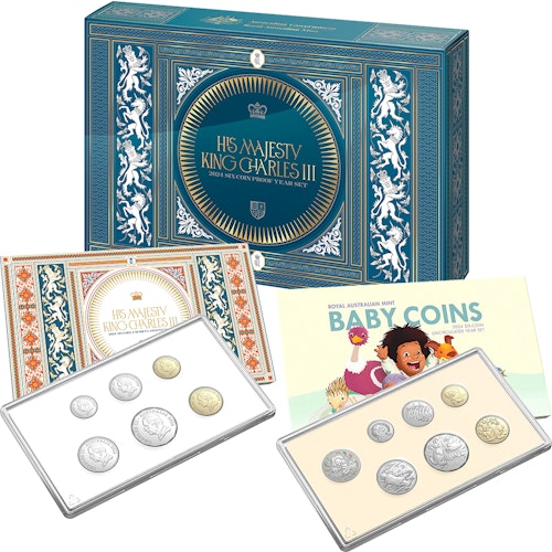 Image of SPECIAL OFFER - 2024 HM King Charles Effigy Sets + 2024 Baby Unc Six Coin Set