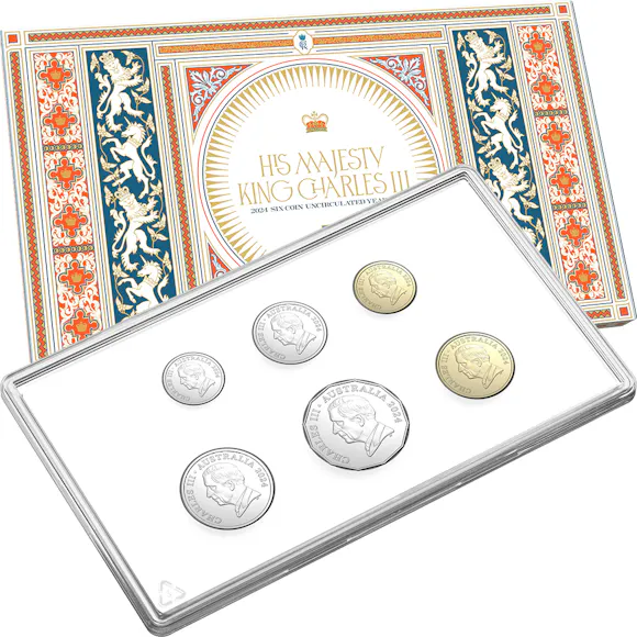 Hero image for 2024 HM King Charles III Effigy Uncirculated Six Coin Year Set