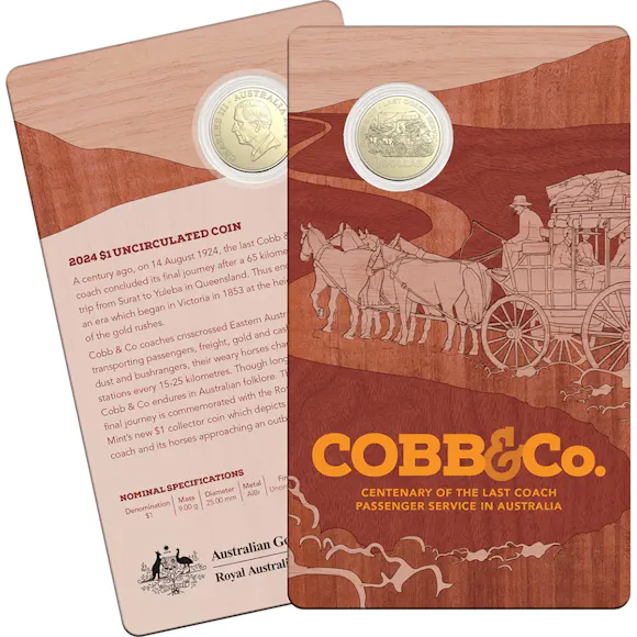 Hero image for 2024 $1 Cobb & Co - Centenary Of The Last Coach Service In Australia Uncirculated Coin