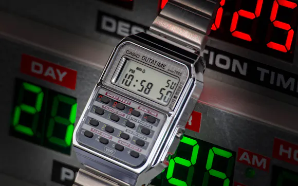 Hero image for Back to the Future x Casio Vintage Calculator Digital Watch