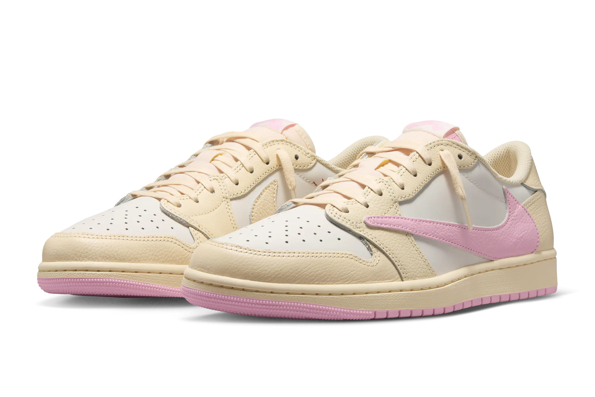 エア ジョーダン1x トラヴィススコット Muslin and Shy Pink Air Jordan 1 Low x Travis Scott 