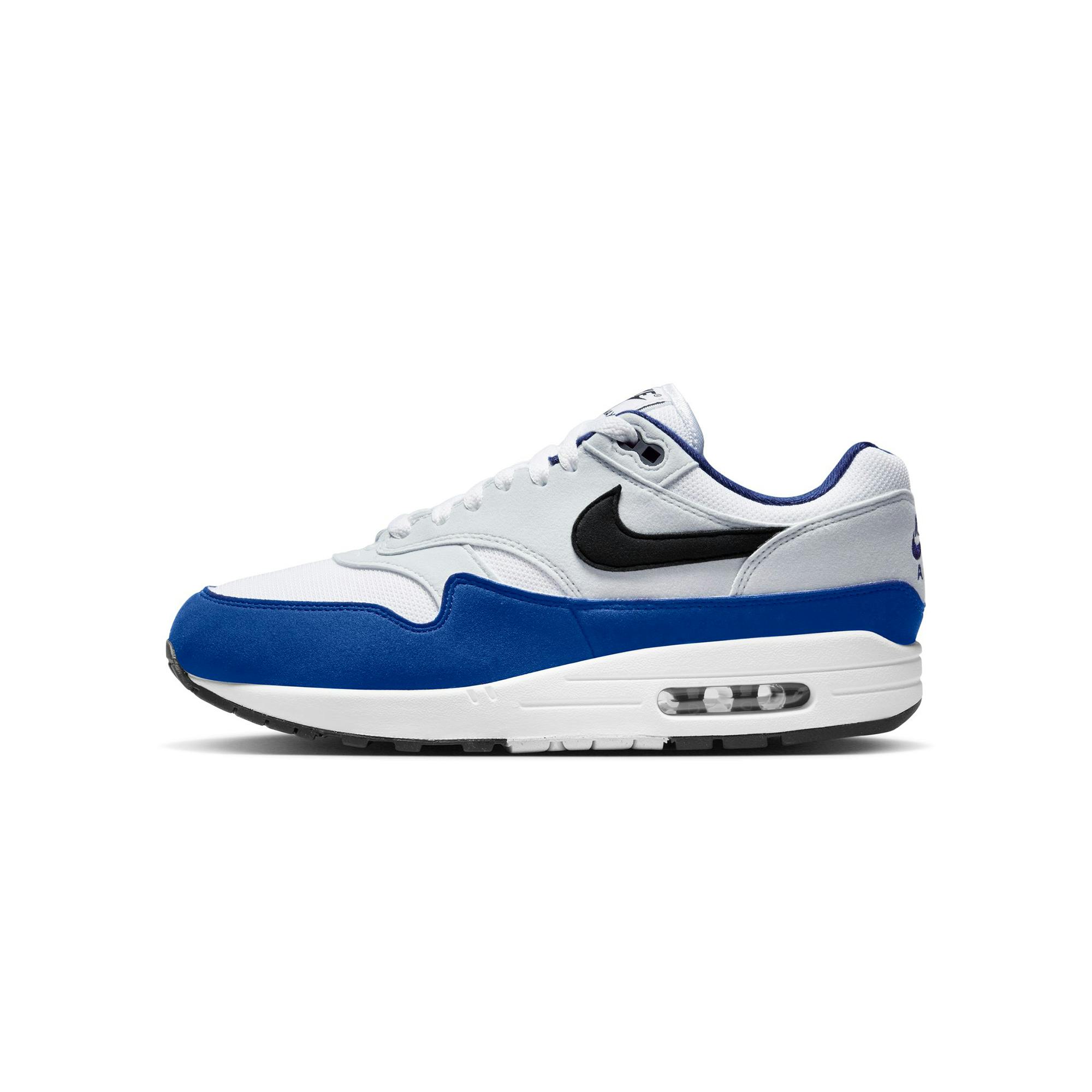 Image of Nike Air Max 1 Shoes 'White/Deep Royal'