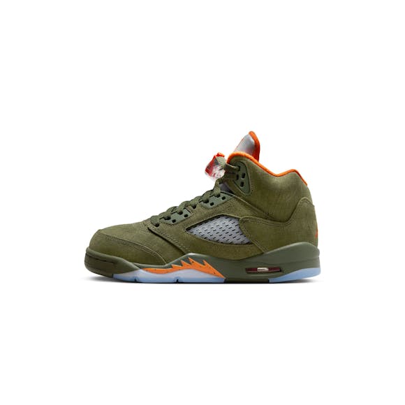 Hero image for Air Jordan Kids Retro 5 Olive Shoes