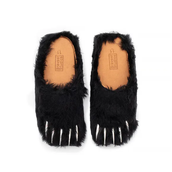 Hero image for Bravest Studios Mens Black Bear Claw Mule Sandals