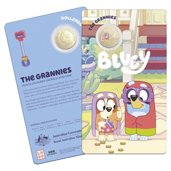 Hero image for Bluey Dollarbucks - The Grannies 2024 $1 Coin