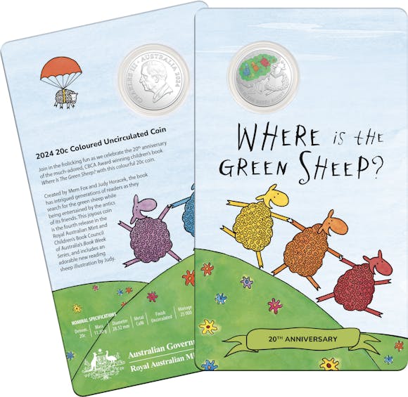 Hero image for Where is the Green Sheep 20th Anniversary 2024 20c Colour Cupro-Nickel Uncirculated Coin