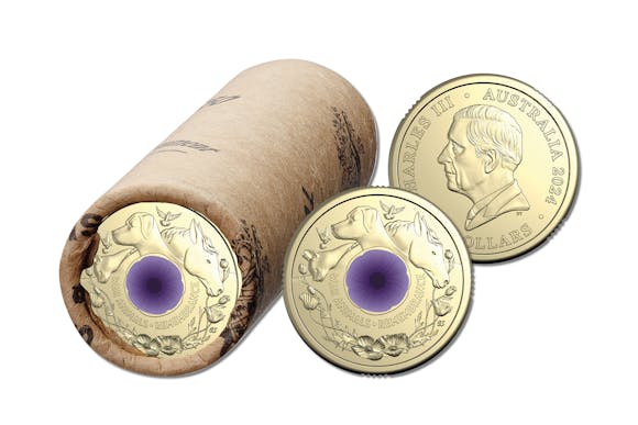 Hero image for Australia War Animals Remembrance 2024 $2 Aluminium-Bronze Uncirculated 25-Coin RAM Roll