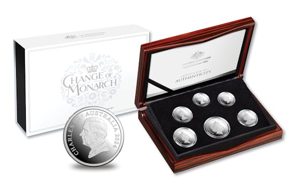 Hero image for Australia Change of Monarch 2024 Silver Proof 6-Coin Set
