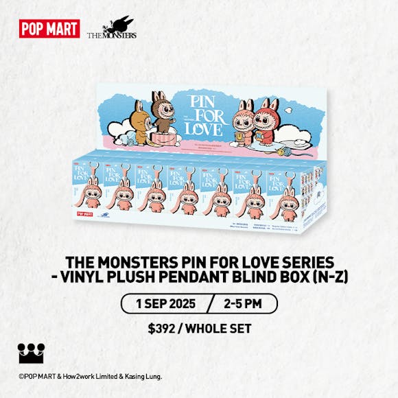 Hero image for THE MONSTERS Pin for Love Series - Vinyl Plush Pendant Blind box (N-Z)