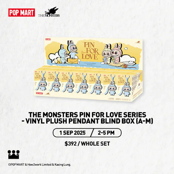Hero image for THE MONSTERS Pin for Love Series - Vinyl Plush Pendant Blind box (A-M)