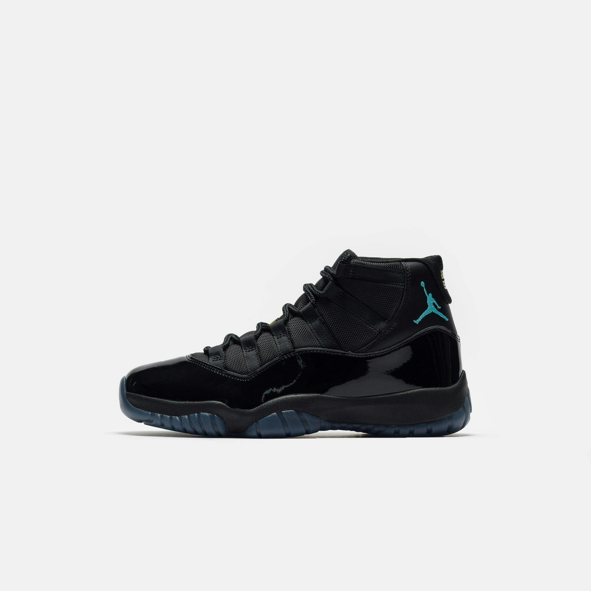 Image of Air Jordan 11 Retro Sneaker in Black/Gamma Blue/Black/Varsity Maize