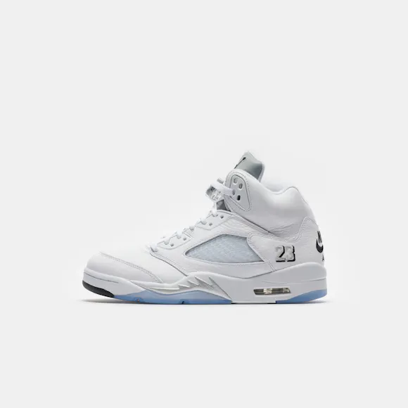 Hero image for Air Jordan 5 Retro Sneaker in White/Black/Metallic Silver