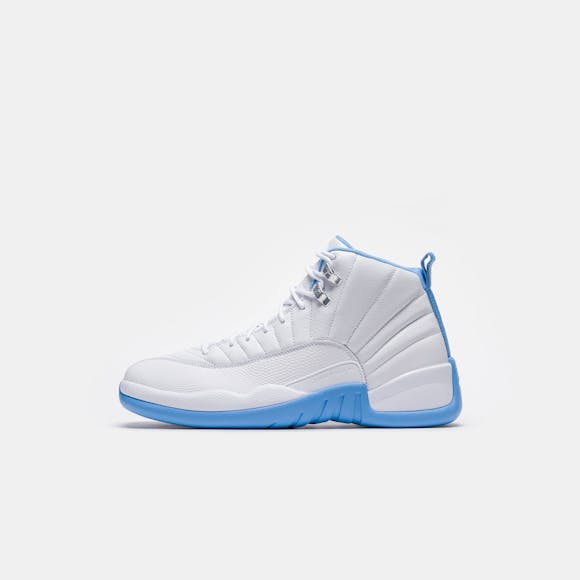 Hero image for Air Jordan 12 Retro Sneaker in White/University Blue/Metallic Silver