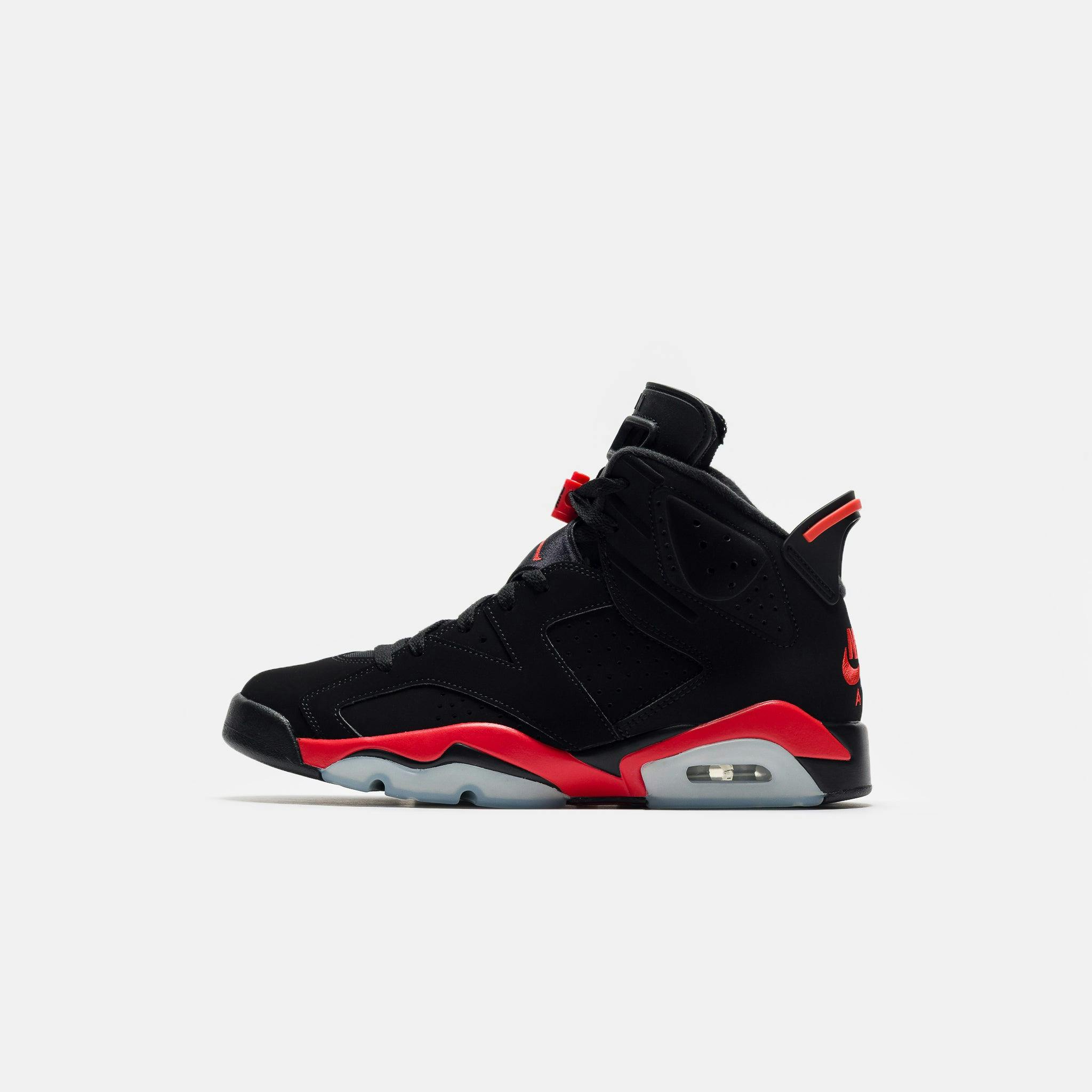 Image of Air Jordan 6 Retro Sneaker in Black/Lt. Crimson