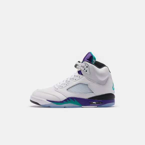 Hero image for Air Jordan 5 Retro Sneaker in White/New Emerald/Grape Ice/Black