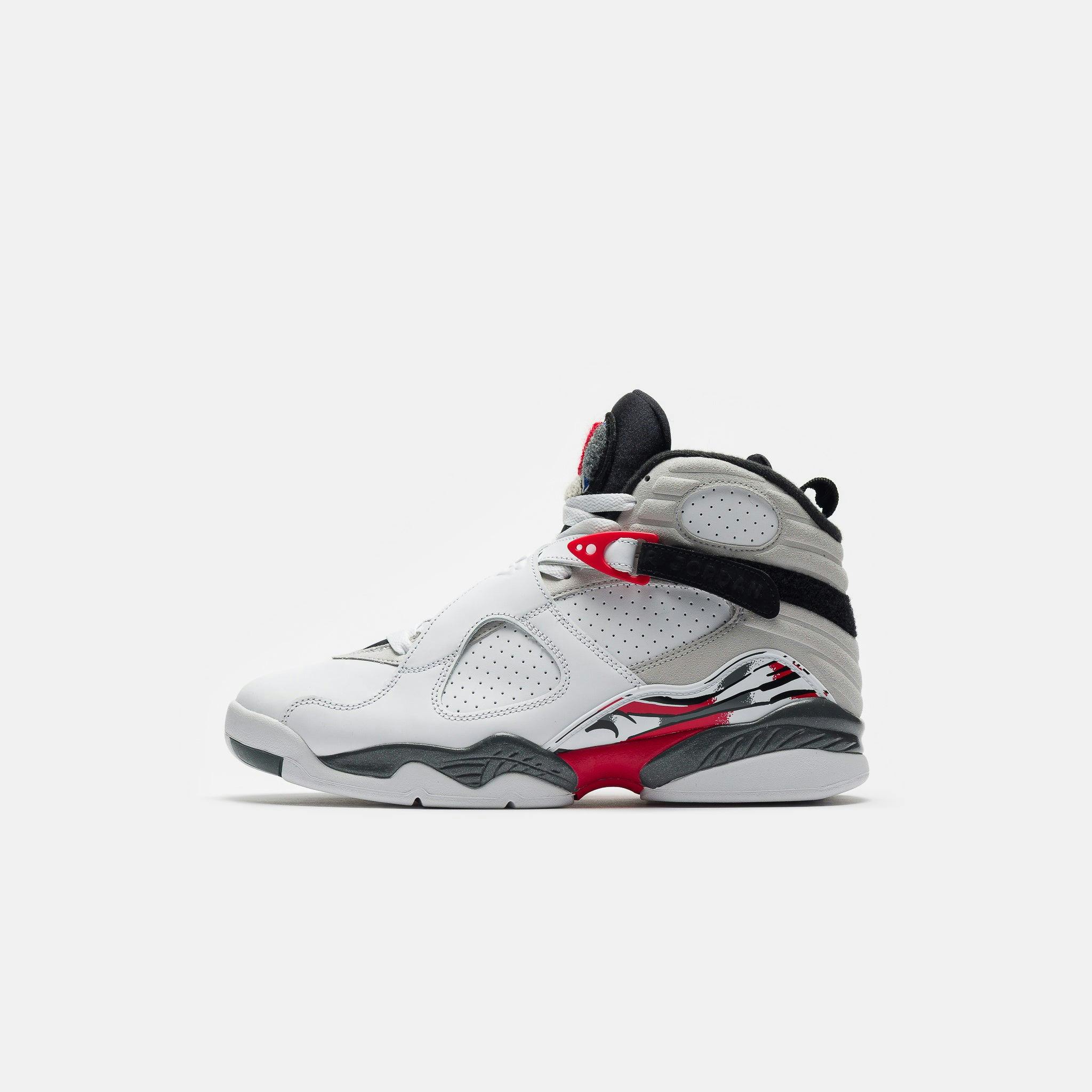 Image of Air Jordan 8 Retro Sneaker in White/Black/True Red