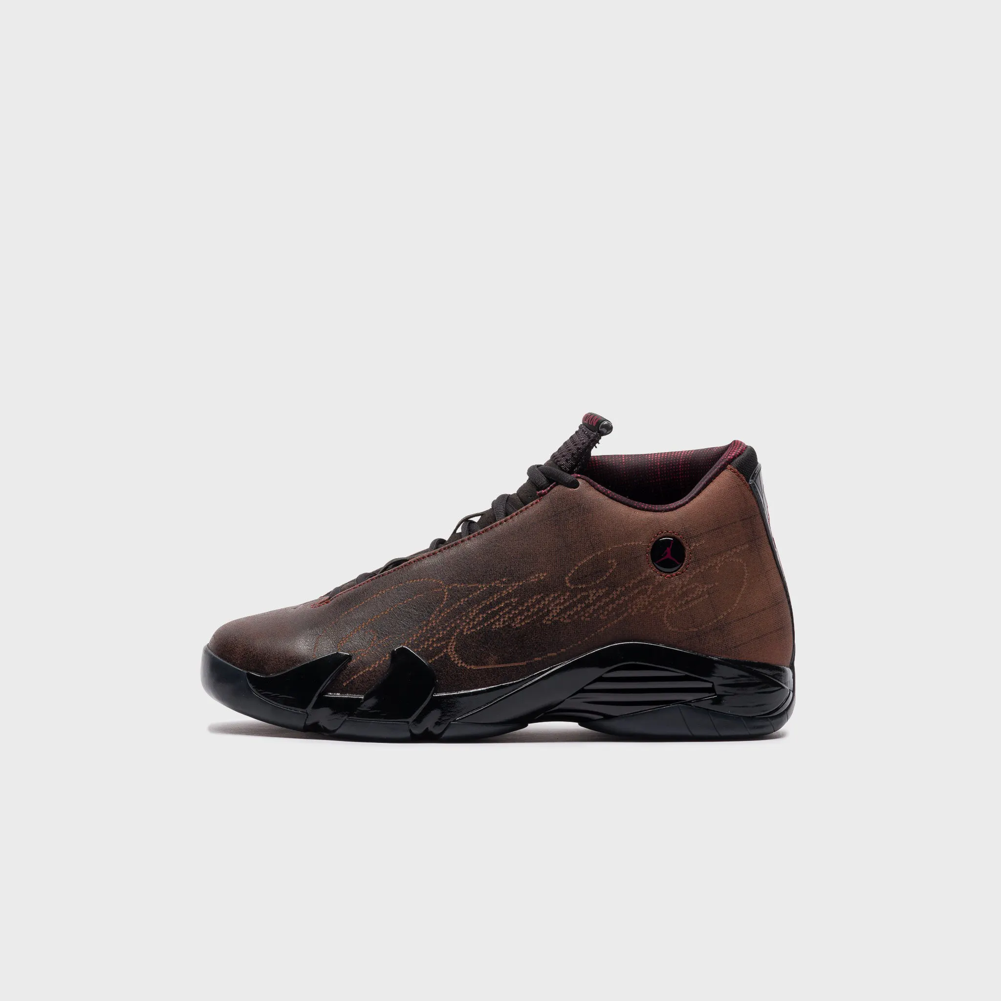 Image of Mowalola Air Jordan 14 Retro SP Sneaker in Black/Burnt Red