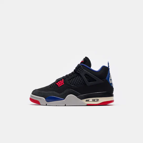 Hero image for Air Jordan 4 Retro Sneaker in Black/Fire Red/Deep Royal