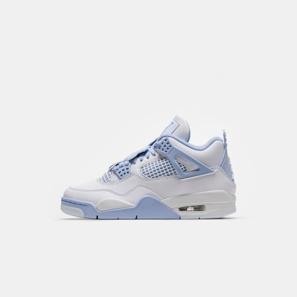 Hero image for Air Jordan 4 Retro Sneaker in White/Aluminum/Blue Tint/ Oil Green