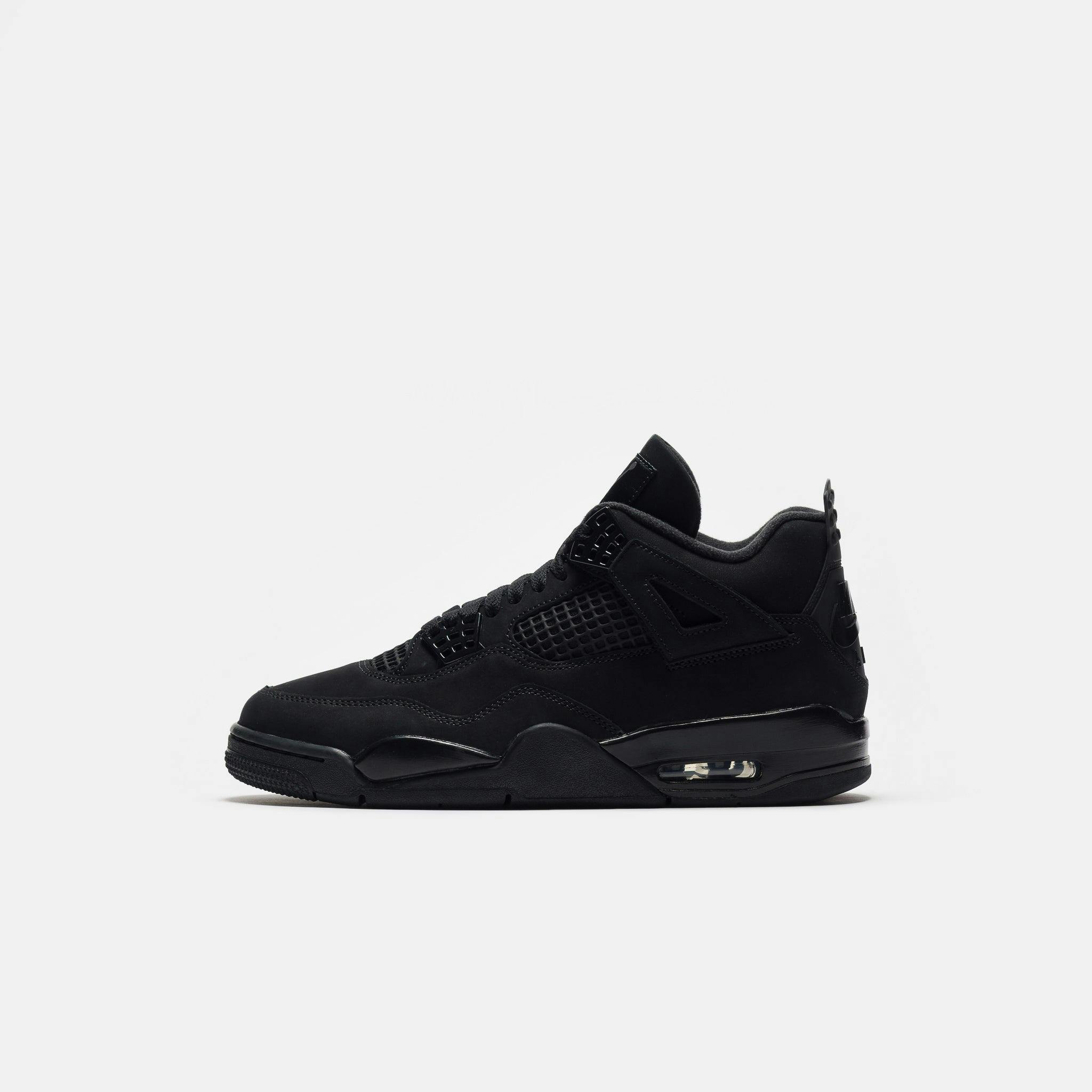Image of Air Jordan 4 Retro Sneaker in Black/Black/Lt Graphite