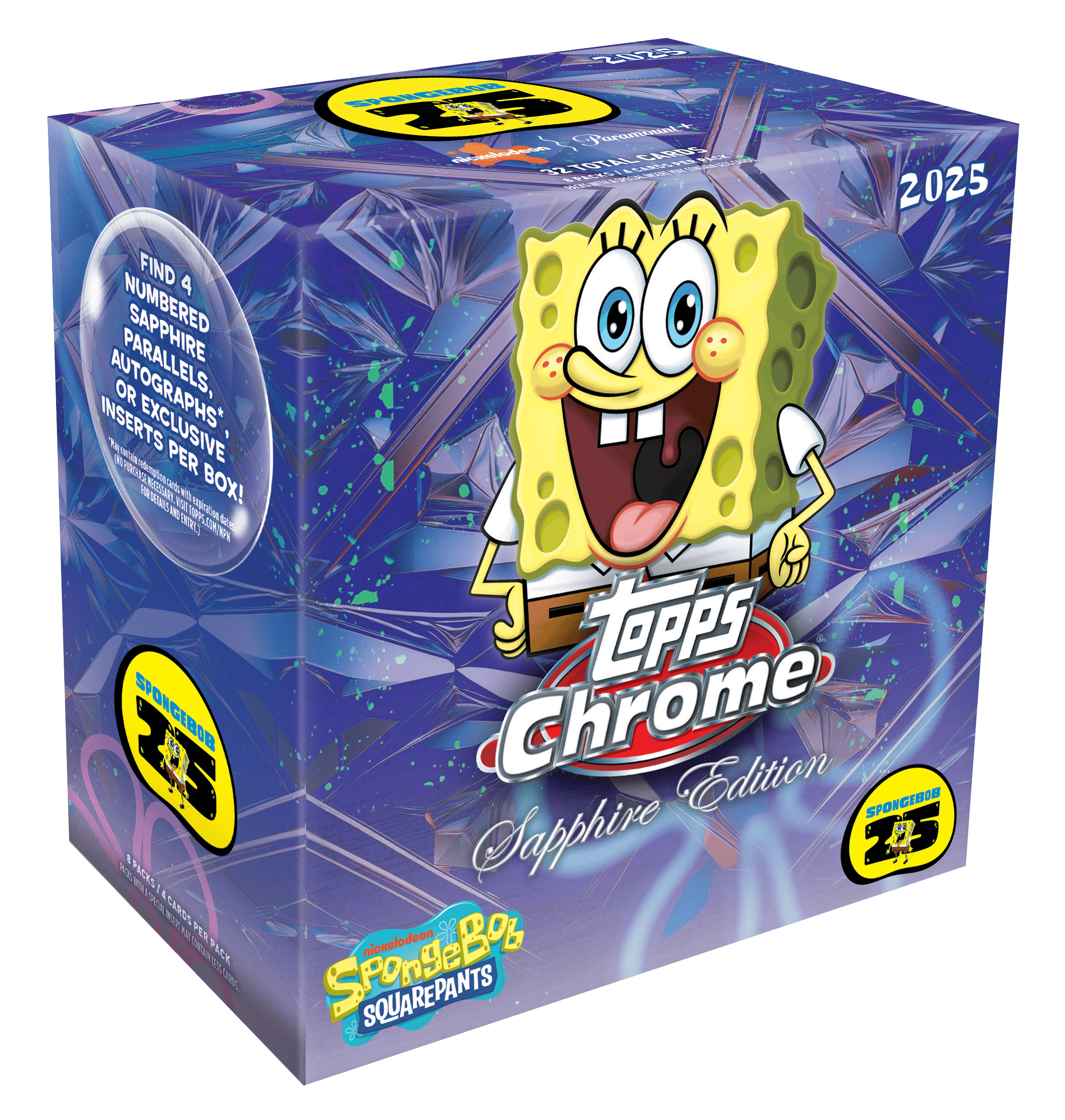 2025 Topps Chrome® Sapphire SpongeBob 25th Anniversary - Hobby Box