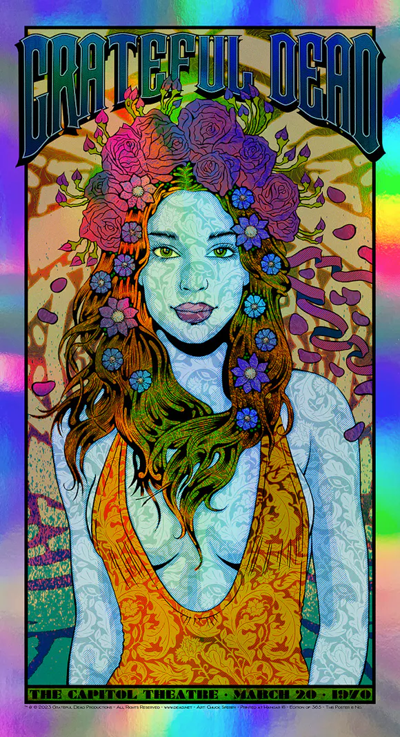 Hero image for Grateful Dead "Bertha" Rainbow Foil Edition Poster by Chuck Sperry