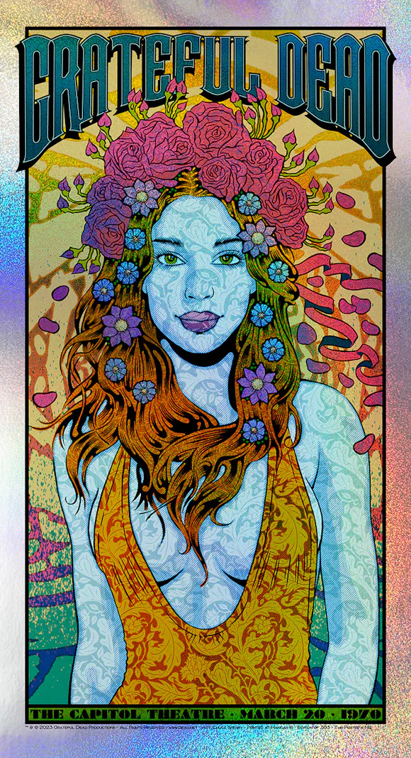 Hero image for Grateful Dead "Bertha" Sparkle Foil Edition Poster by Chuck Sperry