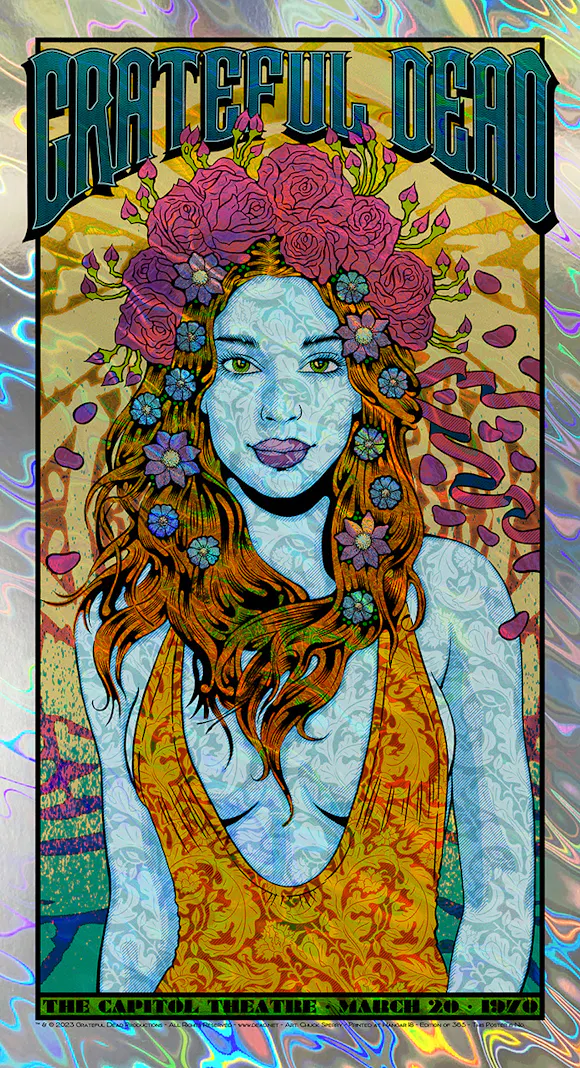 Hero image for Grateful Dead "Bertha" Lava Foil Edition Poster by Chuck Sperry