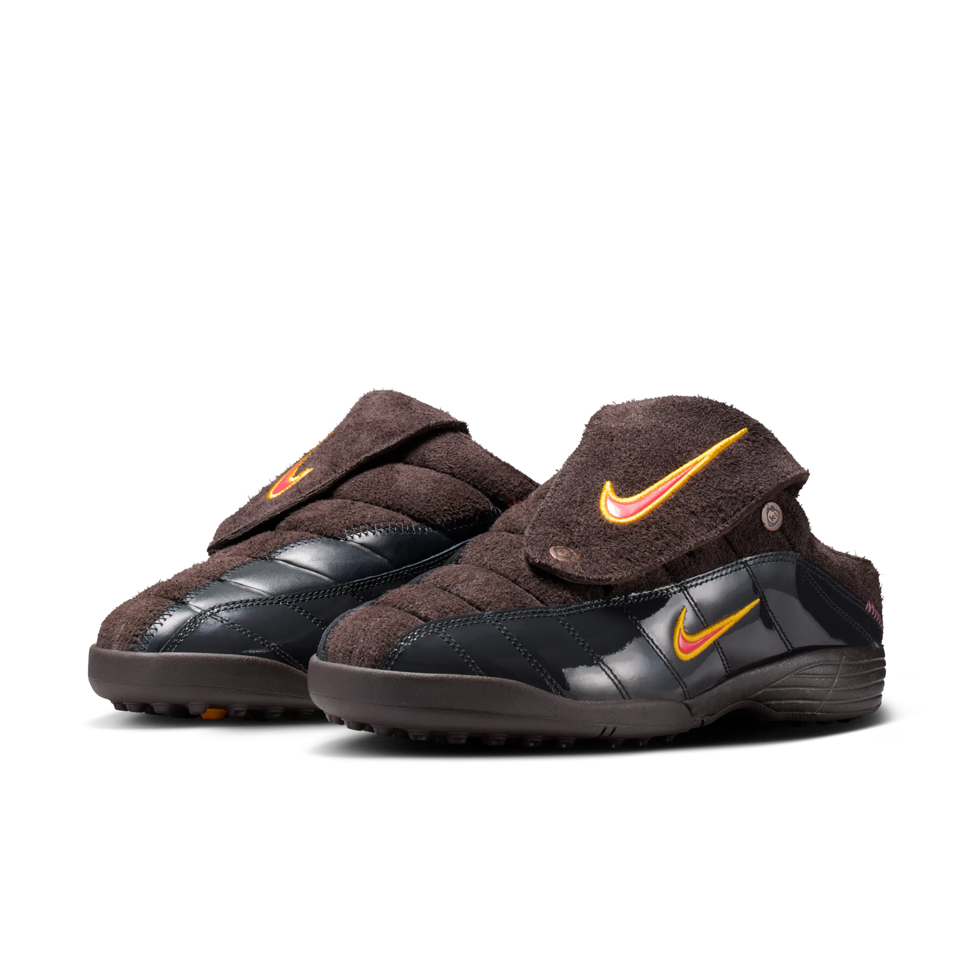 Image of Nike × Kids of Immigrants T-90 Mule "Velvet Brown/University Gold."