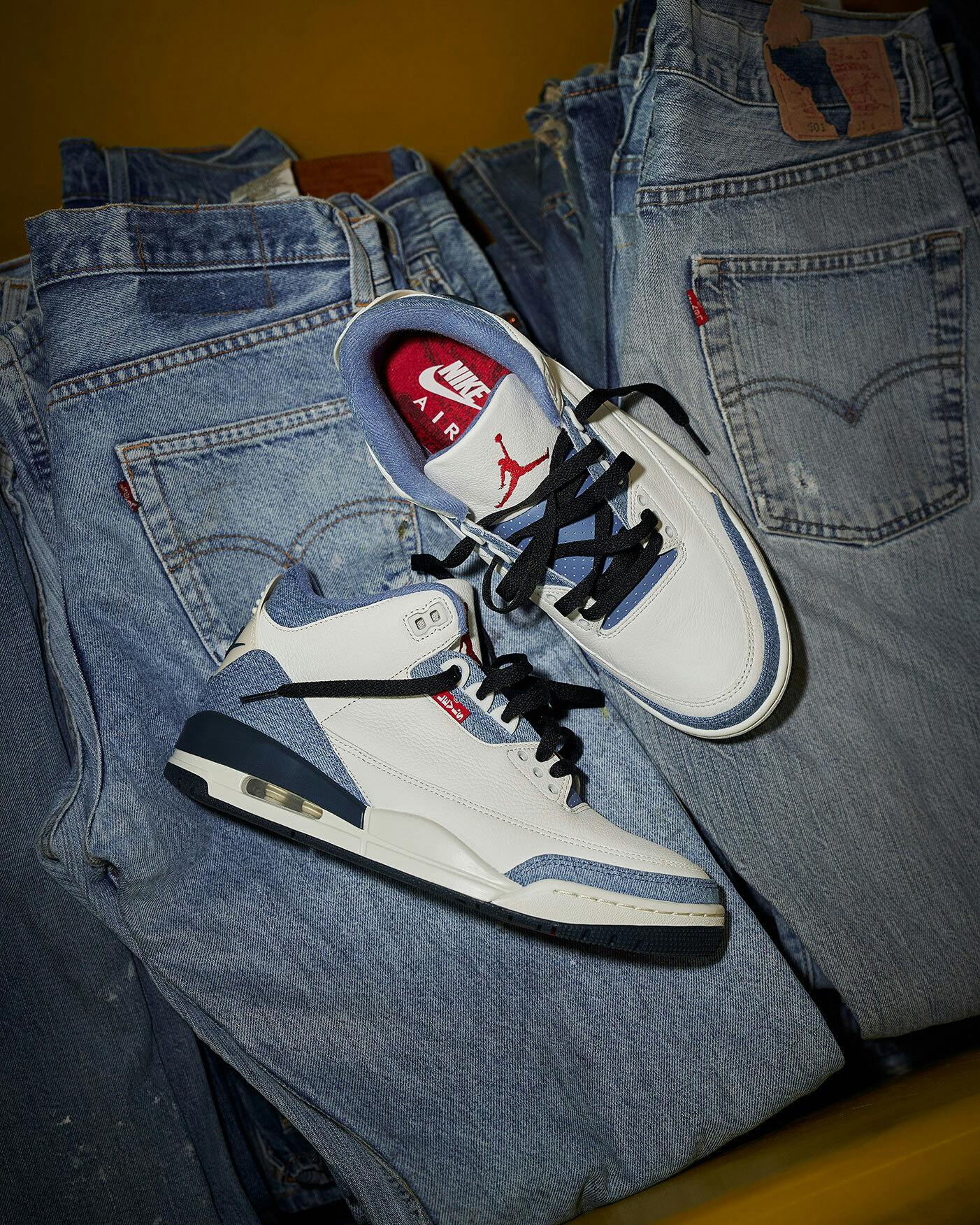 Hero image for JORDAN x LEVI'S AIR JORDAN 3  - DENIM/ SAIL/ GYM RED - IN-STORE PICKUP LA BREA