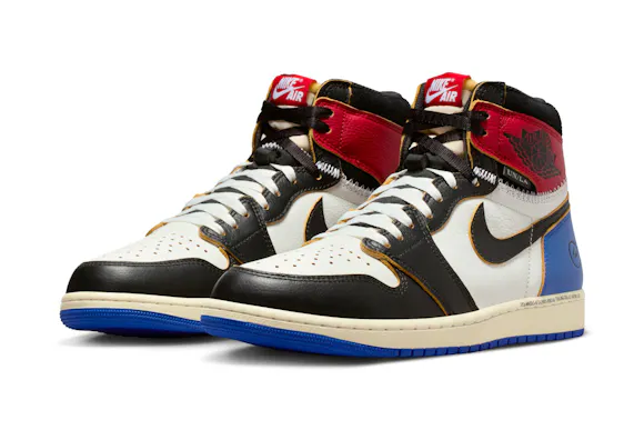 Hero image for JORDAN X UNION X FRAGMENT AJ1 HI OG SP - BLACK/ WHITE/ VARSITYRED/ ROYAL - IN-STORE PICKUP