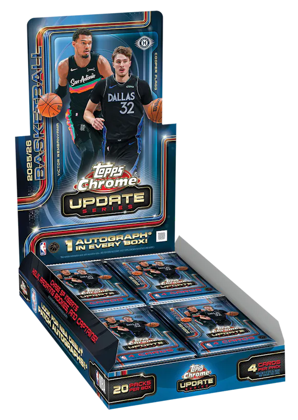 Hero image for 2025-26 Topps Chrome® Updates Basketball Hobby Box - Pre-order
