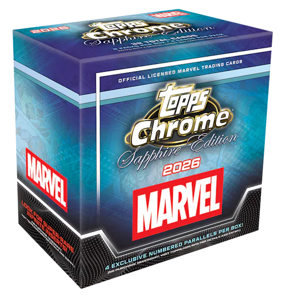 Hero image for 2026 Topps Chrome® Marvel Comics Sapphire Edition - Hobby Box