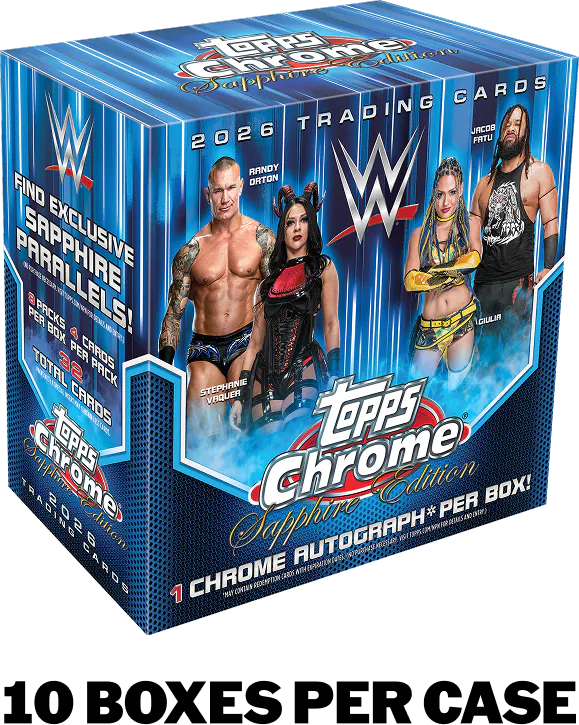 2026 Topps Chrome® WWE Sapphire - Hobby Box - Sealed Case