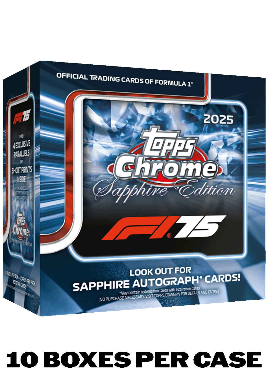 Hero image for 2025 Topps Chrome® Formula 1® - Sapphire Edition - Hobby Box - Sealed Case