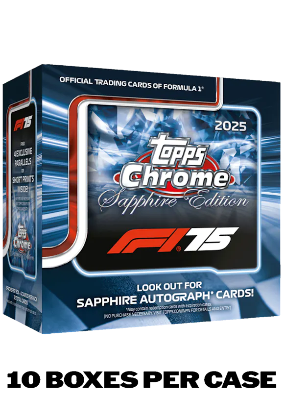Hero image for 2025 Topps Chrome® Formula 1® - Sapphire Edition - Hobby Box - Sealed Case
