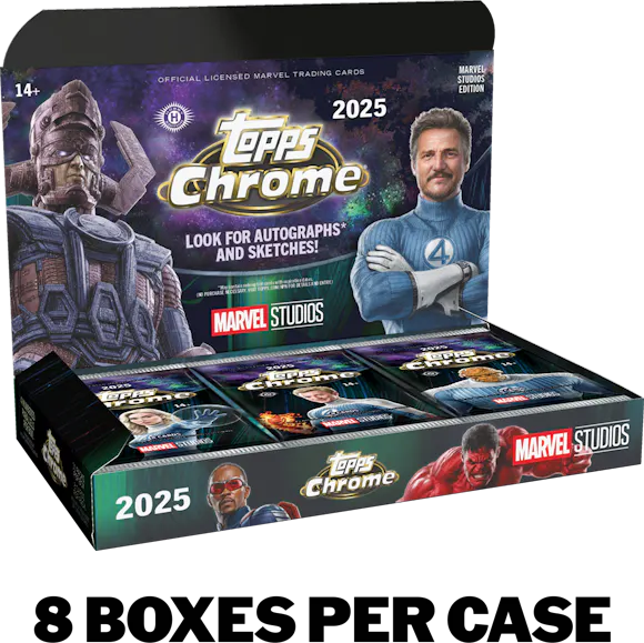 Hero image for 2025 Topps Marvel Studios Chrome® - Hobby Box - Sealed Case