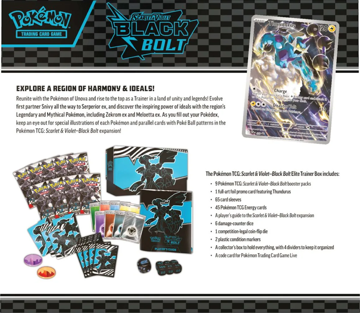 Pokémon TCG: Scarlet & Violet—Black Bolt & White Flare Elite Trainer ...